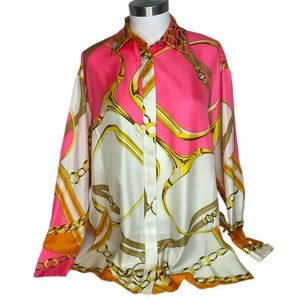 Julie Brown Oversized Silk Boyfriend Blouse